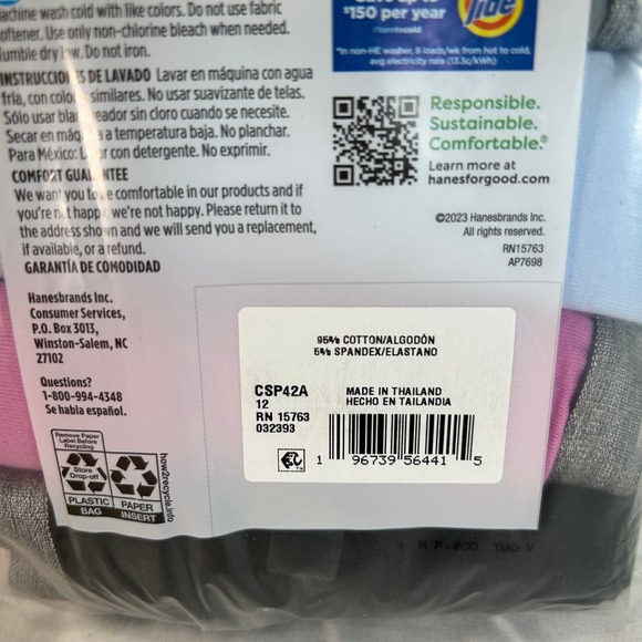 10 Pairs Womens Stretch 5 Tagless Bikinis Size 12/4X Black White Pink Blue - Picture 5 of 6